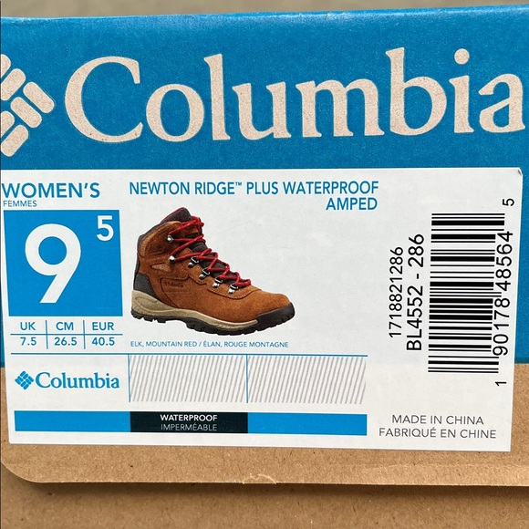Columbia Women's Newton Ridge Plus Waterproof Boots - Brown and Red - Picture 2 of 8